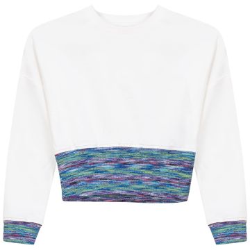 Kix Striped Rib Sweatshirt White