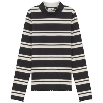 KIX JERSEY MOCK NECK BLACK/CREAM