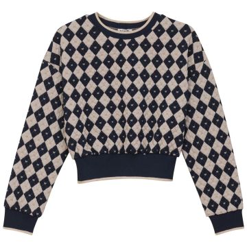 KIX ARGYLE QUILTED TOP Navy