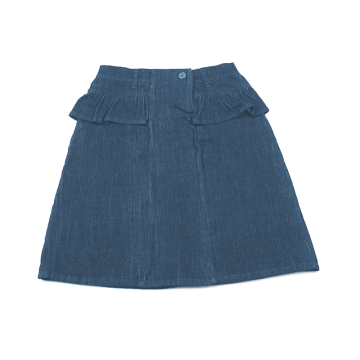 Bopop Denim Snap Skirt Blue Denim