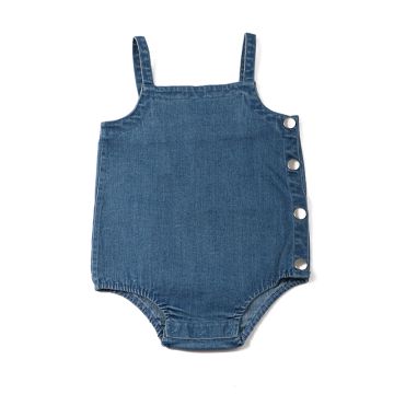 Bopop Denim Snap Romper Blue Denim