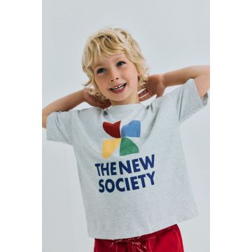 The New Society TNS Logo T-Shirt Light Grey Melange