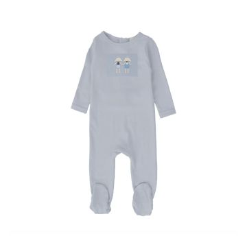 Lil Legs Lamb Footie - Dusty Blue Lil Legs Lamb Footie - Dusty Blue