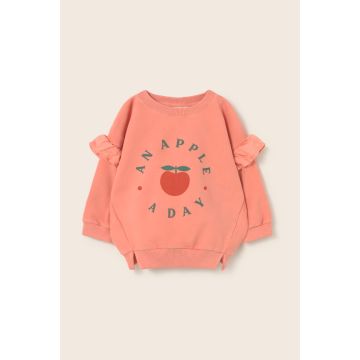 Cozmo Soft Fleece Print Ruffle Baby Sweatshirt Rose