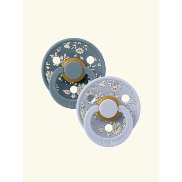 Bibs Round Pacifier Camomile Lawn Baby Blue Mix