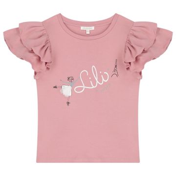 Lili Gaufrette GIRLS RUFFLES TSHIRT Rose Elegance