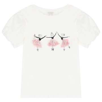 Lili Gaufrette GIRLS PUFF SLEEVE TOP Snow white