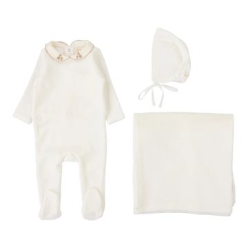 Lil Legs Velour Collar Layette Set