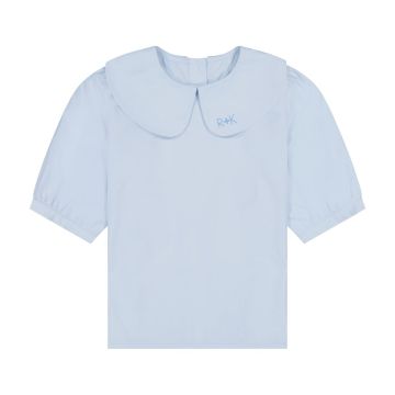 Retrokid Lila Embroidered Collar Blouse Soft Blue