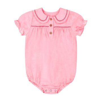 RetroKid Lila Ric Rac Romper Pink