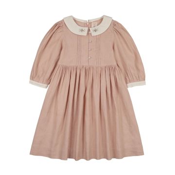Analogie Embroidered Collar 3/4 Sleeve Dress