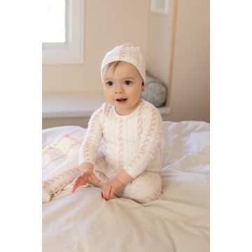Bee and Dee Linear Nostalgia Print Collection Footie with Beanie