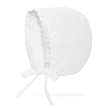Zubii Lace Trim Linen Bonnet