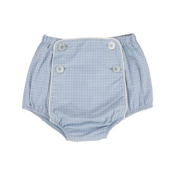 Lil Legs WINDOWPANE BUTTON BLOOMER Light Blue
