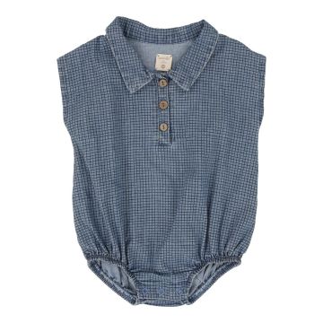Lil Legs CHECKED ROMPER CHECKED DENIM