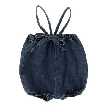 Lil Legs Denim Bubble Suspender Shorts