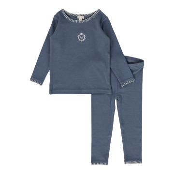 Lil Legs Emblem Pajamas - Blue Lil Legs Emblem Pajamas - Blue