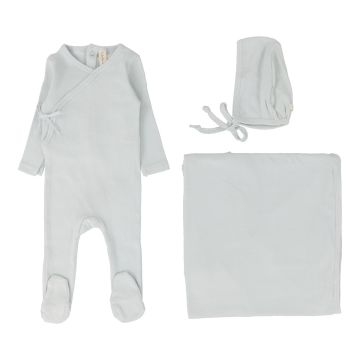 Lilette PINPOINT WRAPOVER LAYETTE SET SKY BLUE