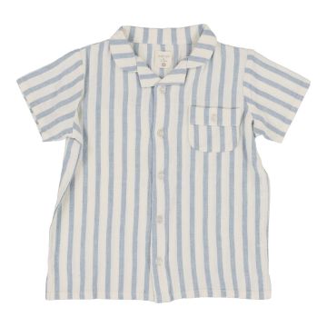 Lil Legs Linen Stripe Button Down Shirt - Blue Lil Legs Linen Stripe Button Down Shirt - Blue