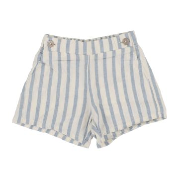 Lil Legs LINEN STRIPE PULL ON SHORTS Blue