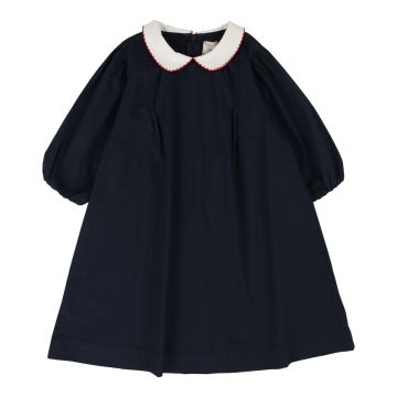 Lil Legs PUFF SLEEVE DRESS THREE QUARTER SLEEVE Navy