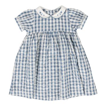 Lil Legs GINGHAM DRESS SHORT SLEEVE BRIGHT BLUE 