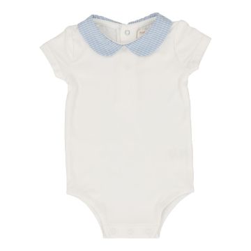 Lil Legs WINDOWPANE COLLAR ONESIE Light Blue