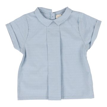 Lil Legs WINDOWPANE TODDLER COLLAR SHIRT Light Blue