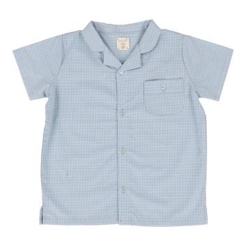 Lil Legs WINDOWPANE COLLAR SHIRT Light Blue