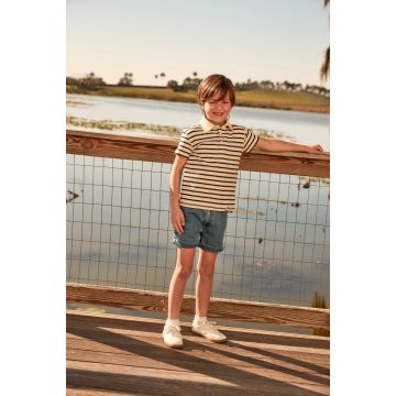 Little Parni Wide Striped Boys Polo