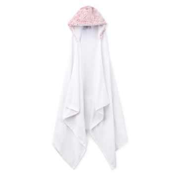Zandino Oversized Hooded White Towel Lucas Mauve White