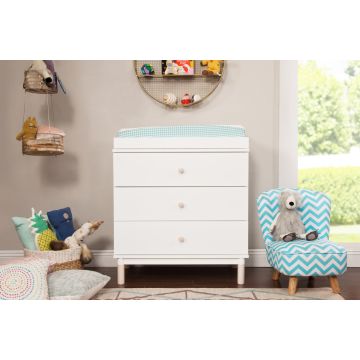 Babyletto Gelato 3-Drawer Changer Dresser, White Feet w/Removable Changing Tray