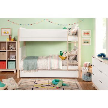 Babyletto TipToe Bunk Bed in White and Washed Natural