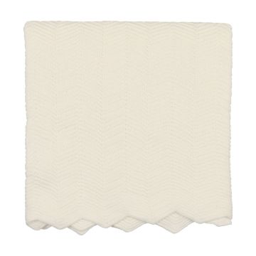 Mema Knits Herringbone Blanket Winter White