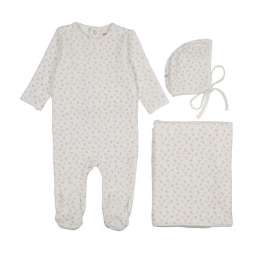 Mema Knits Velour Cherry Printed 3 pc Set