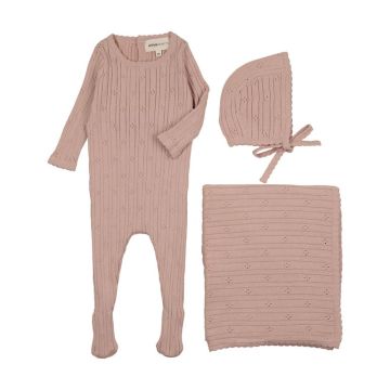 Mema Knits Pointelle Knit 3 pc Set 