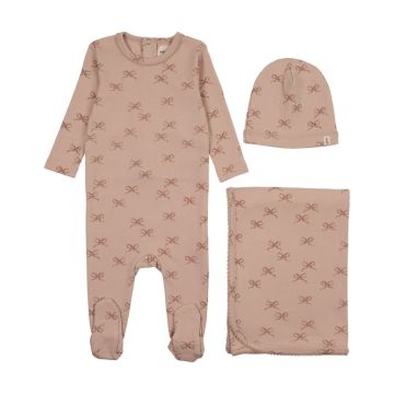 Mema Knits Bow Print 3 pc Set