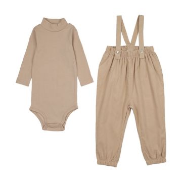 Mema Knits Corduroy Romper+T-shirt Set