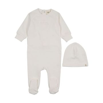 Mema Knits Embossed Sweatshirt Footie+Beanie