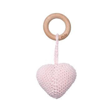Picky Baby Heart Rattle Teether Light Pink