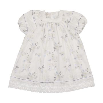 Maniere PRETTY POPPIES SHORT SLEEVE DRESS, IVORY