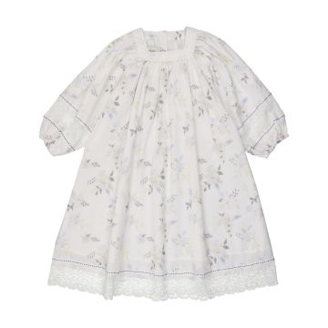 Maniere PRETTY POPPIES 3/4 SLEEVE DRESS, IVORY