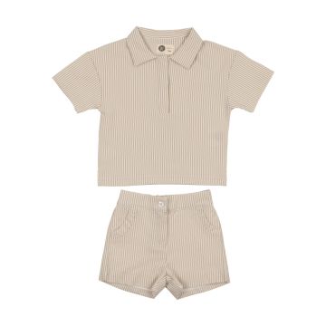 Maniere SEERSUCKER BOY'S 2PC SET, TAN