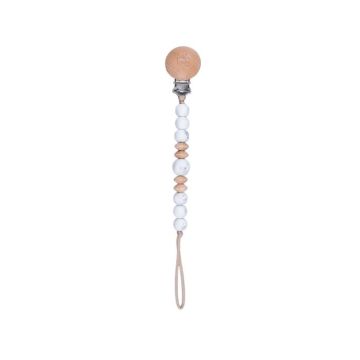 Daisy Gift Box Teething pacifier clip - Marble white