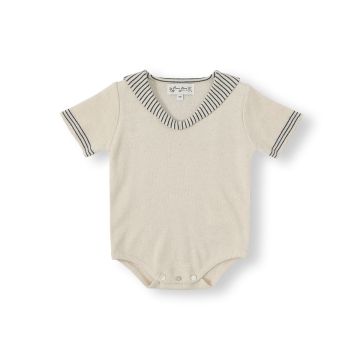 Bene Bene BABY)Marine Collar Knit Body Suit Beige