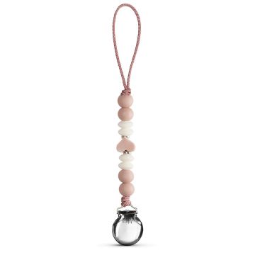 Adora Pacifier Clip in Mauve Heart