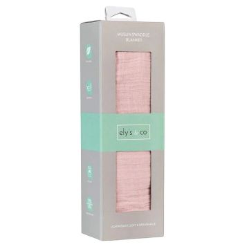 Ely's & Co Single Pack Petal Pink Muslin Swaddle
