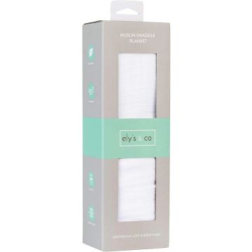 Ely & Co Single Pack Muslin Swaddles Solid White
