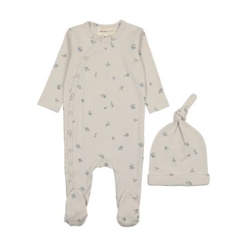 Mema Knits Picot Edge 3PC Set - Cloud/Blueberry Print Mema Knits Picot Edge 3PC Set - Cloud/Blueberry Print