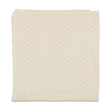 Mema Knits Cream Pointelle Blanket For Jumper Footie